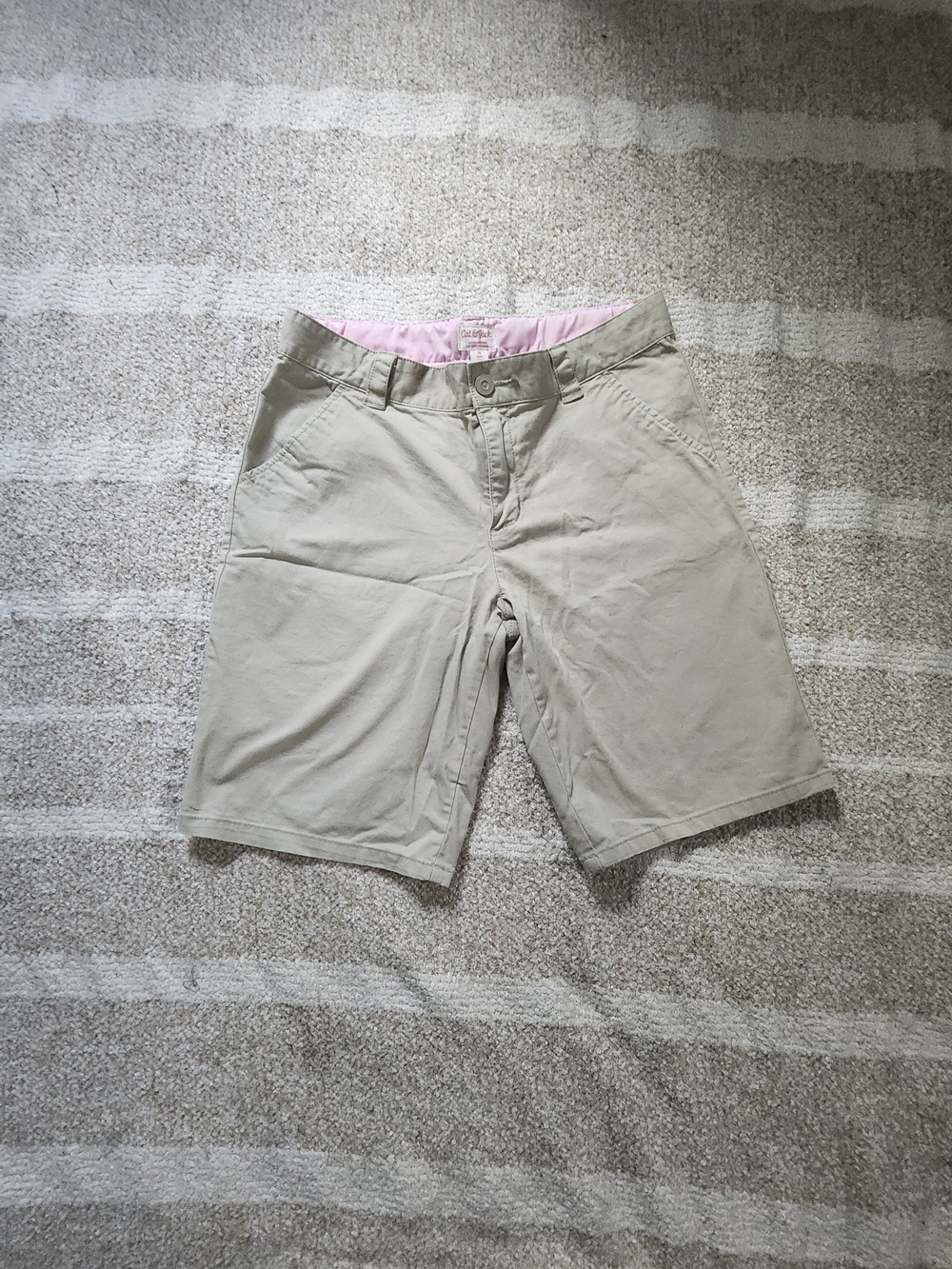 Cat & Jack Beige Bermuda Shorts with Pink Waistband
